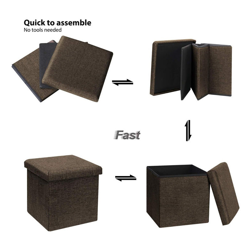 Banqueta Baul Puff Organizador Sofa Puff Asiento Plegable 31