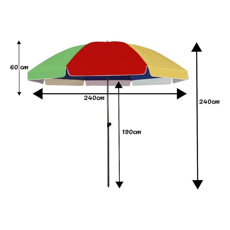 Sombrilla Quitasol Paragua Sombrilla Playa Uv Sol De 240cm