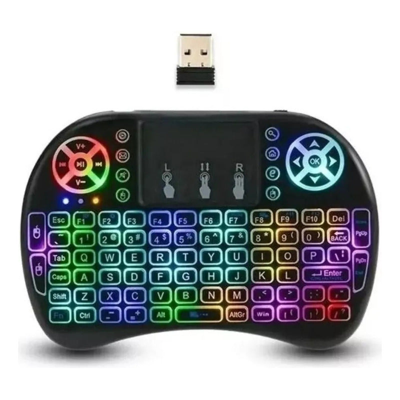 Mini Teclado Inalámbrico Con Luz Touchpad Smart Tv Pc 3006