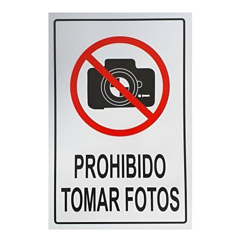 Señaletica Prohibido Tomar Fotos Letrero Prohibido 20x30cm