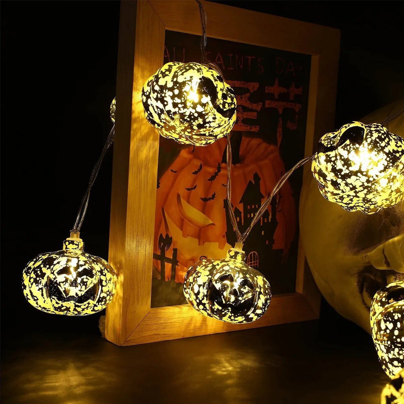 Pack X3 Calabazas De Halloween Luces 2m Luz Led Guirnalda