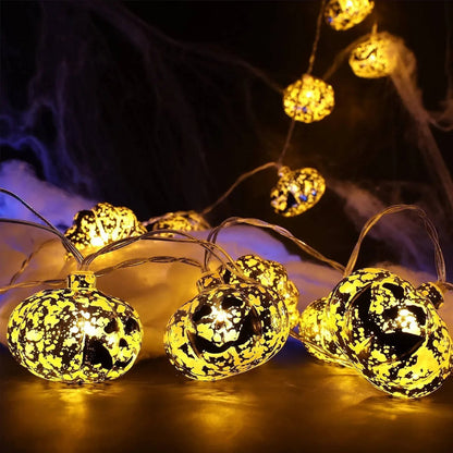 Pack X3 Calabazas De Halloween Luces 2m Luz Led Guirnalda