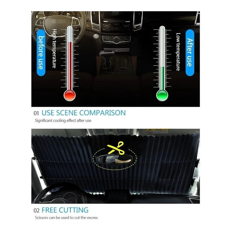 Parasol Retractil Tapa Sol Auto De Parabrisas Parasol Auto