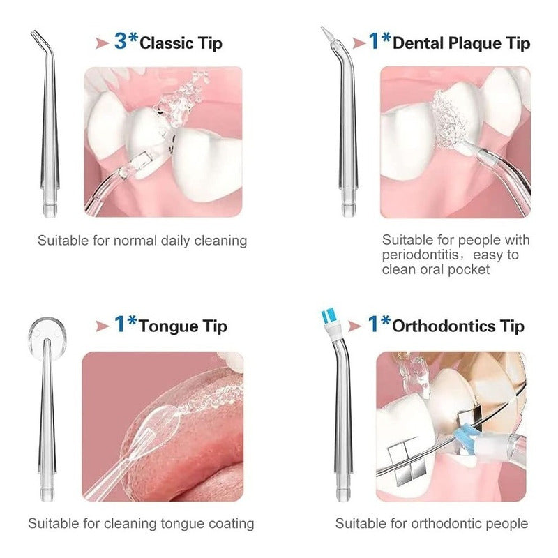 Irrigador Bucal De Dientes Portatil Con Limpiador De Lengua