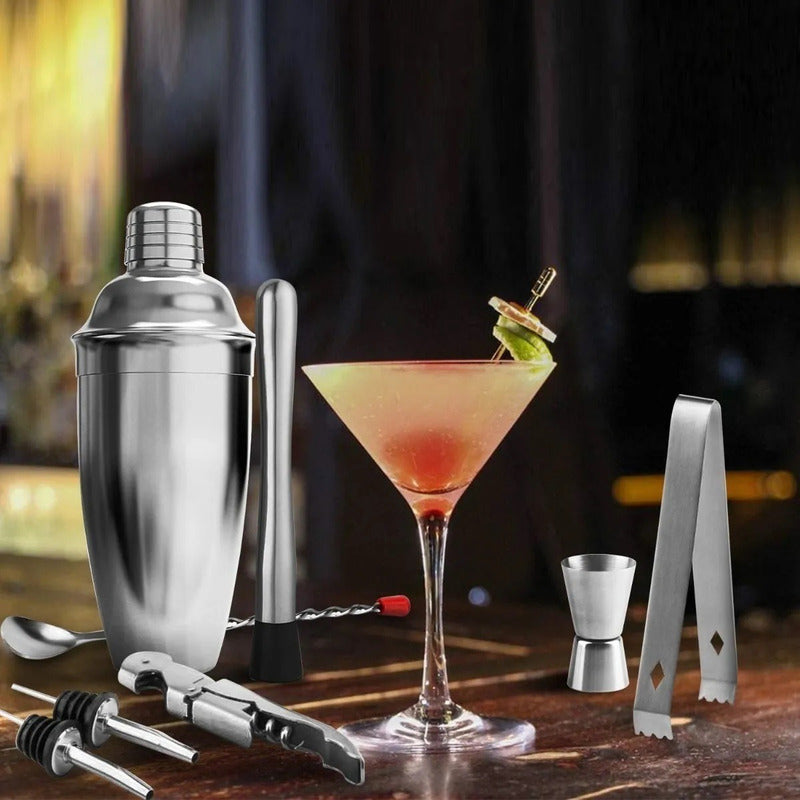 Set Cocteleria Barman Coctelera Profesional Utensilios Bar